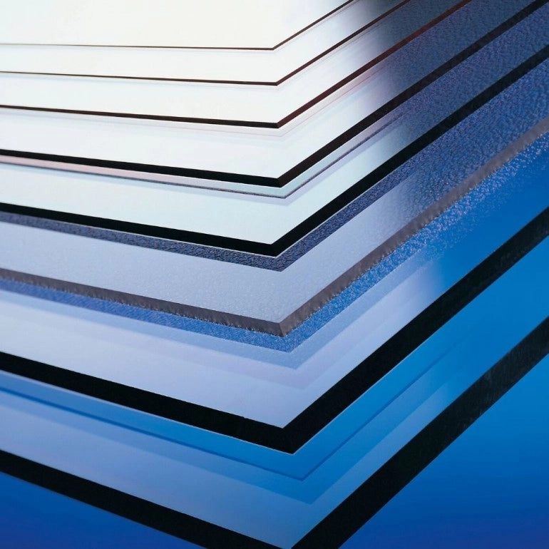 Lastra di policarbonato compatto 4 mm trasparente protetta contro i raggi UV, 500 x 500 mm