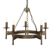 Lampadario gotico bronzo antico Cromwell 5xE14 Elstead
