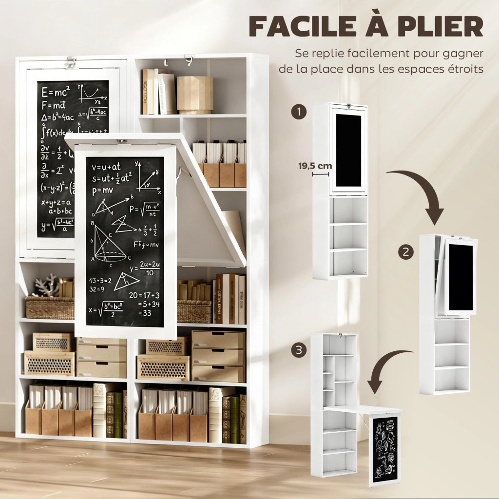 Scrivania angolare con scaffale e cassetti ¨C zephmum ¨C bianco 120x60x150 cm