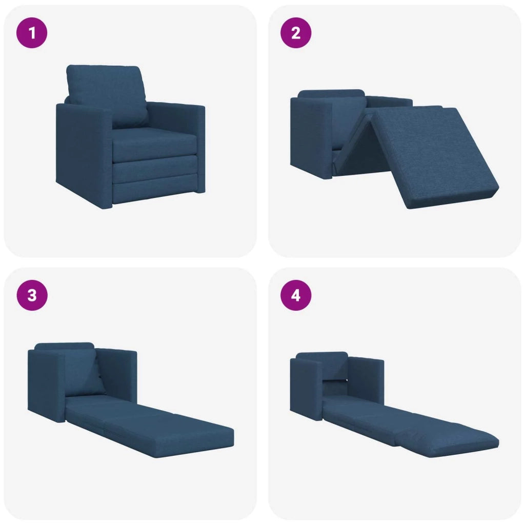 Divano letto Blu 74 x 77 x 81 cm Tessuto 4106628