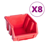 Kit Contenitori 39 pz con Pannelli a Parete Rosso e Nero 150809