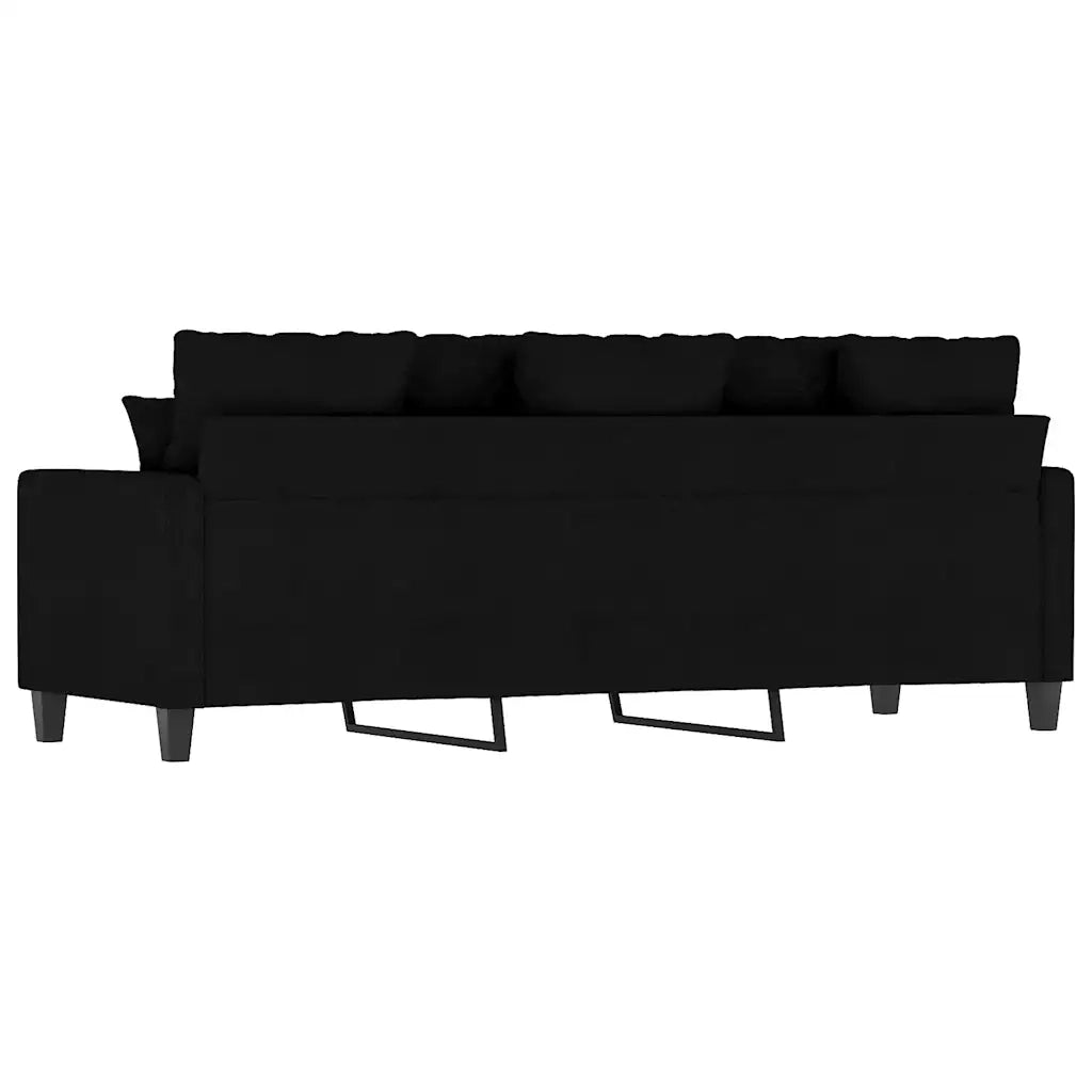 Divano a 3 Posti-Sofa 3 Posti Nero 180 cm in Tessuto 657802