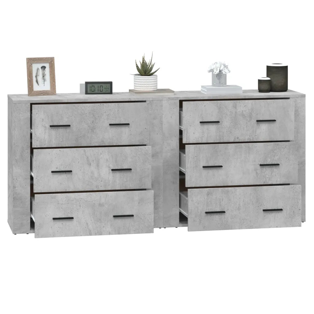 Credenze 2 pz Grigio Cemento in Legno Multistrato 3185411