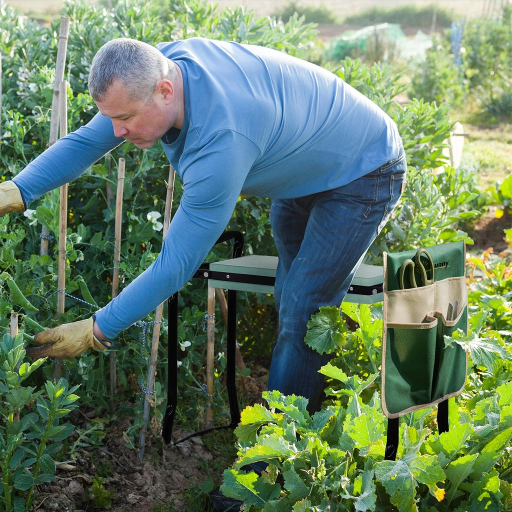 Panca da Giardino Pieghevole 2 in 1 con Cuscini ¨C zephmum ¨C Verde e Nero