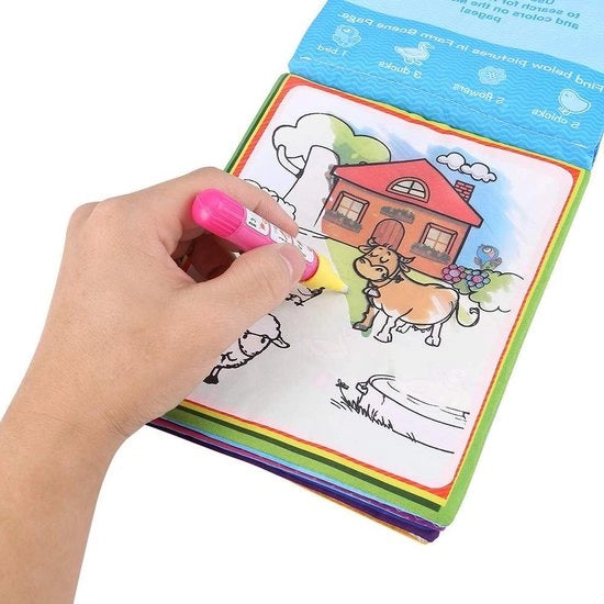 Disegno acqua magico libro per bambini con 2x pennarelli riutilizzabili coloranti.