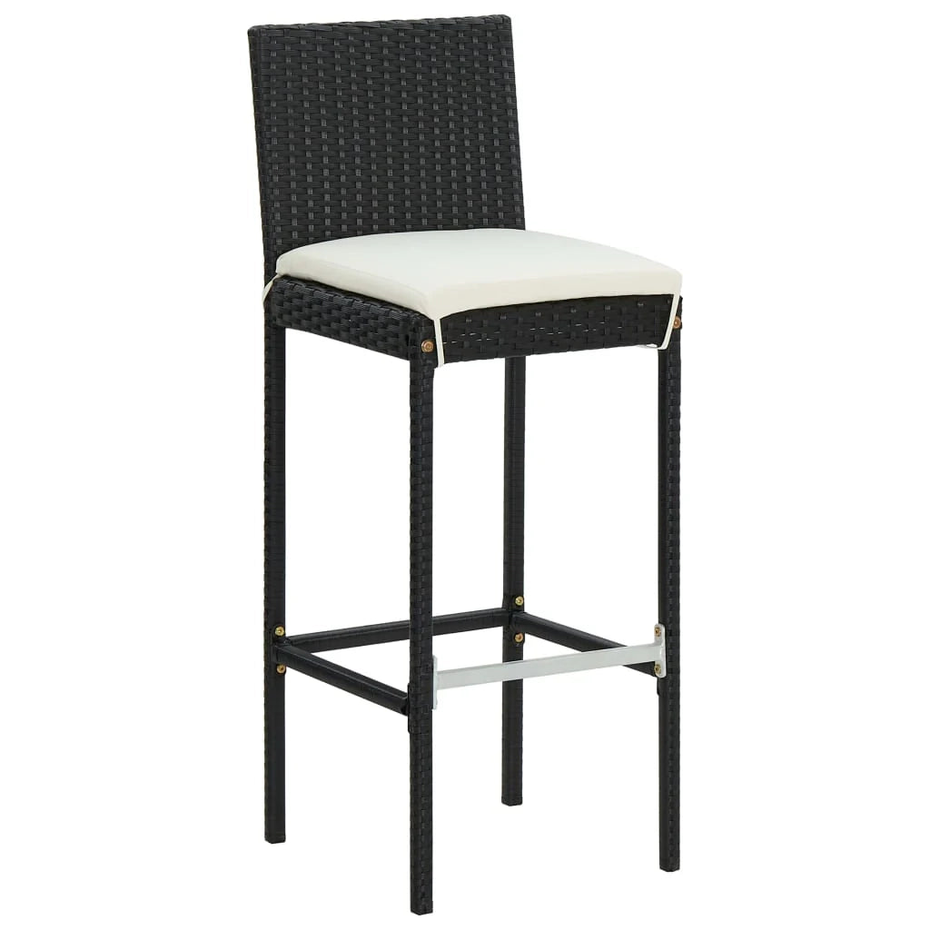 Set bar da giardino da 7 pezzi con cuscini in polyrattan nero 02_0013424
