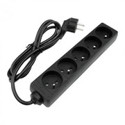 Multipresa 5 prese 1,5 m con terra 3x1,0 mm² nero Ecolight