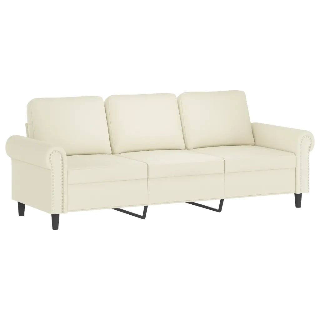 Set di Divani 4 pz con Cuscini Crema in Velluto
