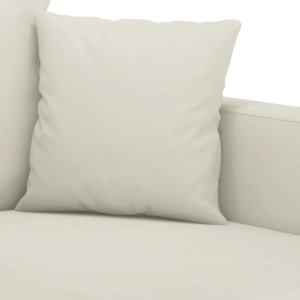 Set di Divani 3 pz con Cuscini Crema in Velluto 3201688