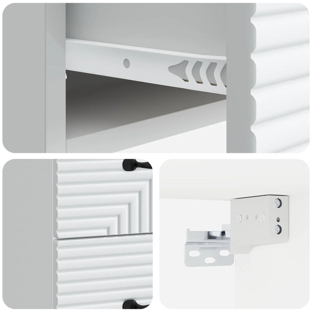 Mobiletto da notte a muro 2 pcs Bianco 34,5 x 33 x 40 cm 898636