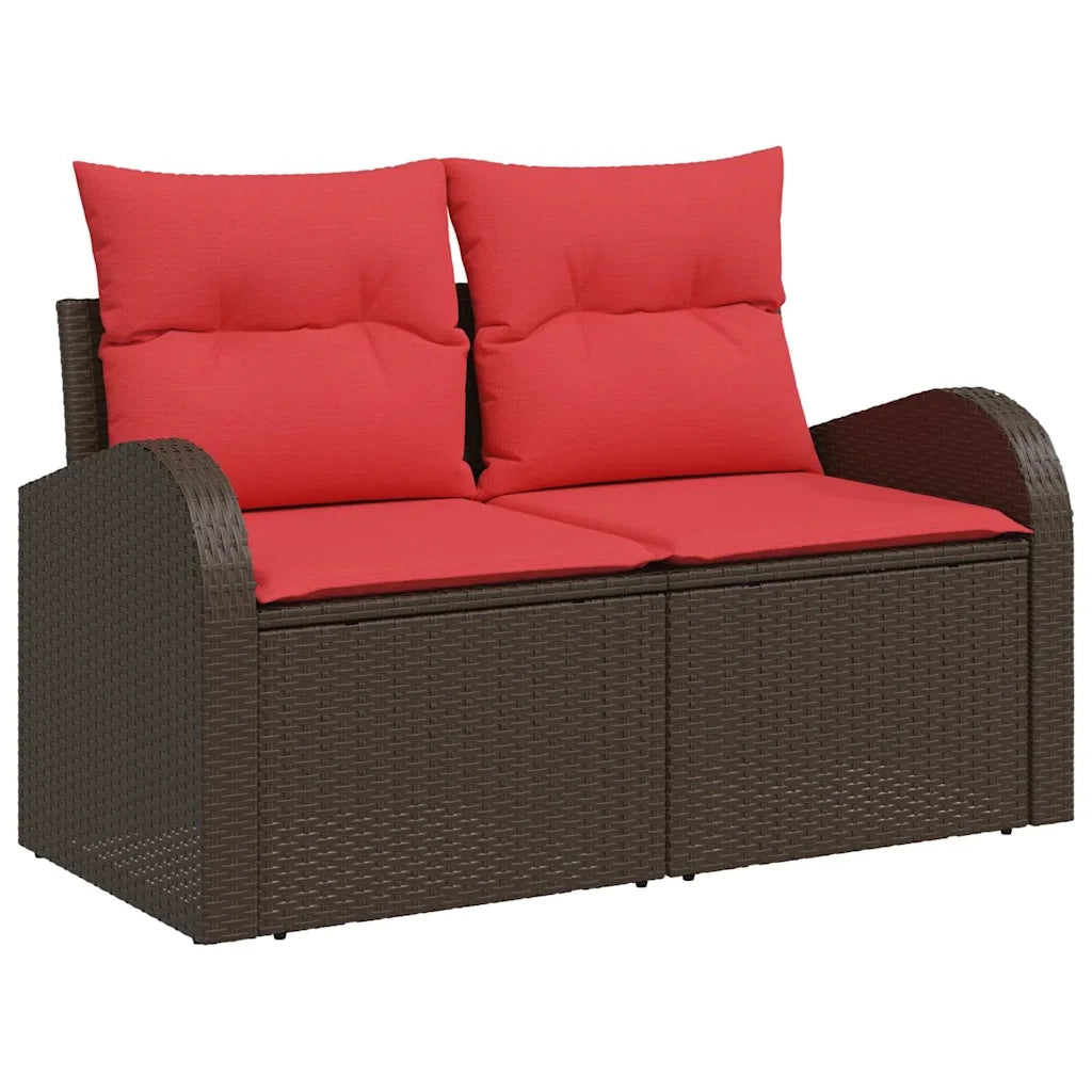 Set Divano da Giardino Marrone e Rosso 55 x 55 x 37 cm 3345964