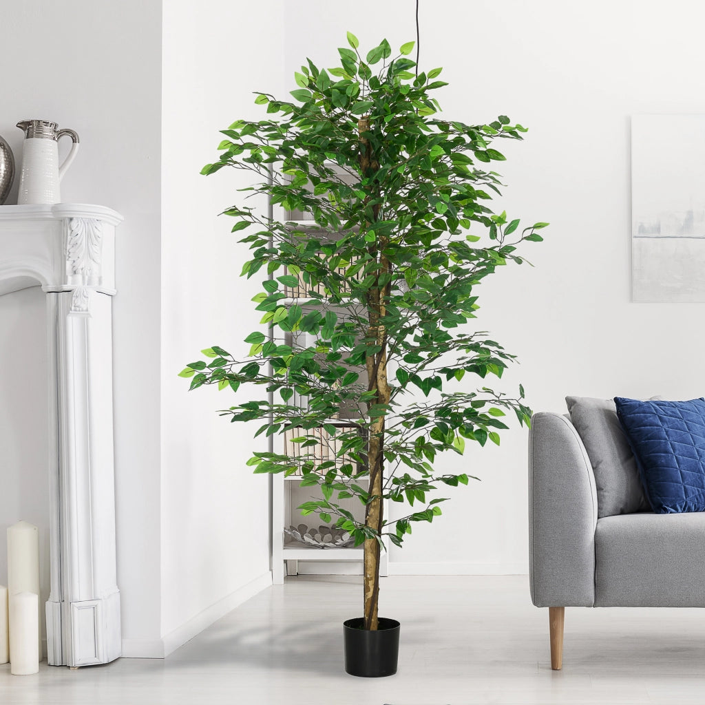 Pianta Ficus Artificiale ¨C Minimal ¨C Verde 180 cm Vaso Metallo