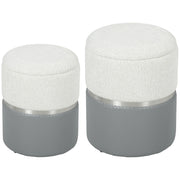 Poltrona Puff con Contenitore ¨C Zephmum ¨C Grigio e Crema