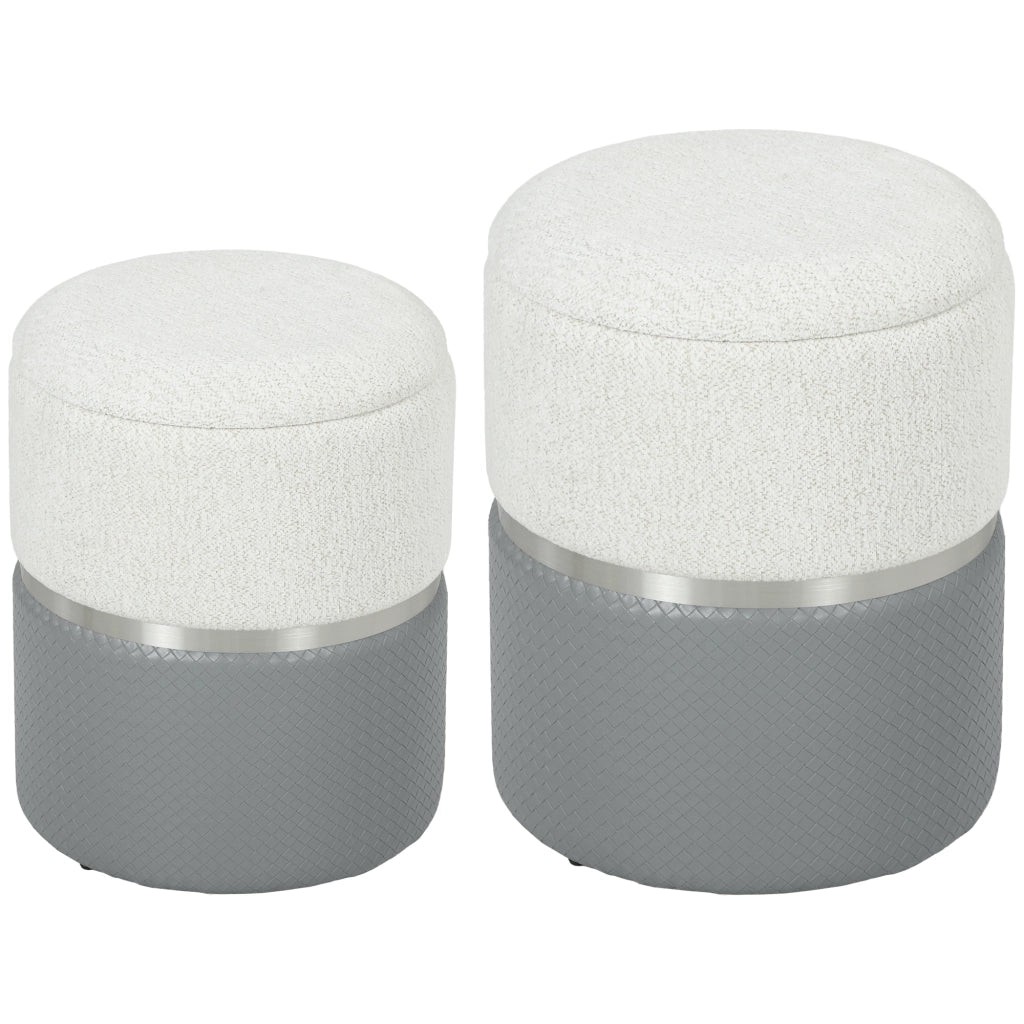 Poltrona Puff con Contenitore ¨C Zephmum ¨C Grigio e Crema