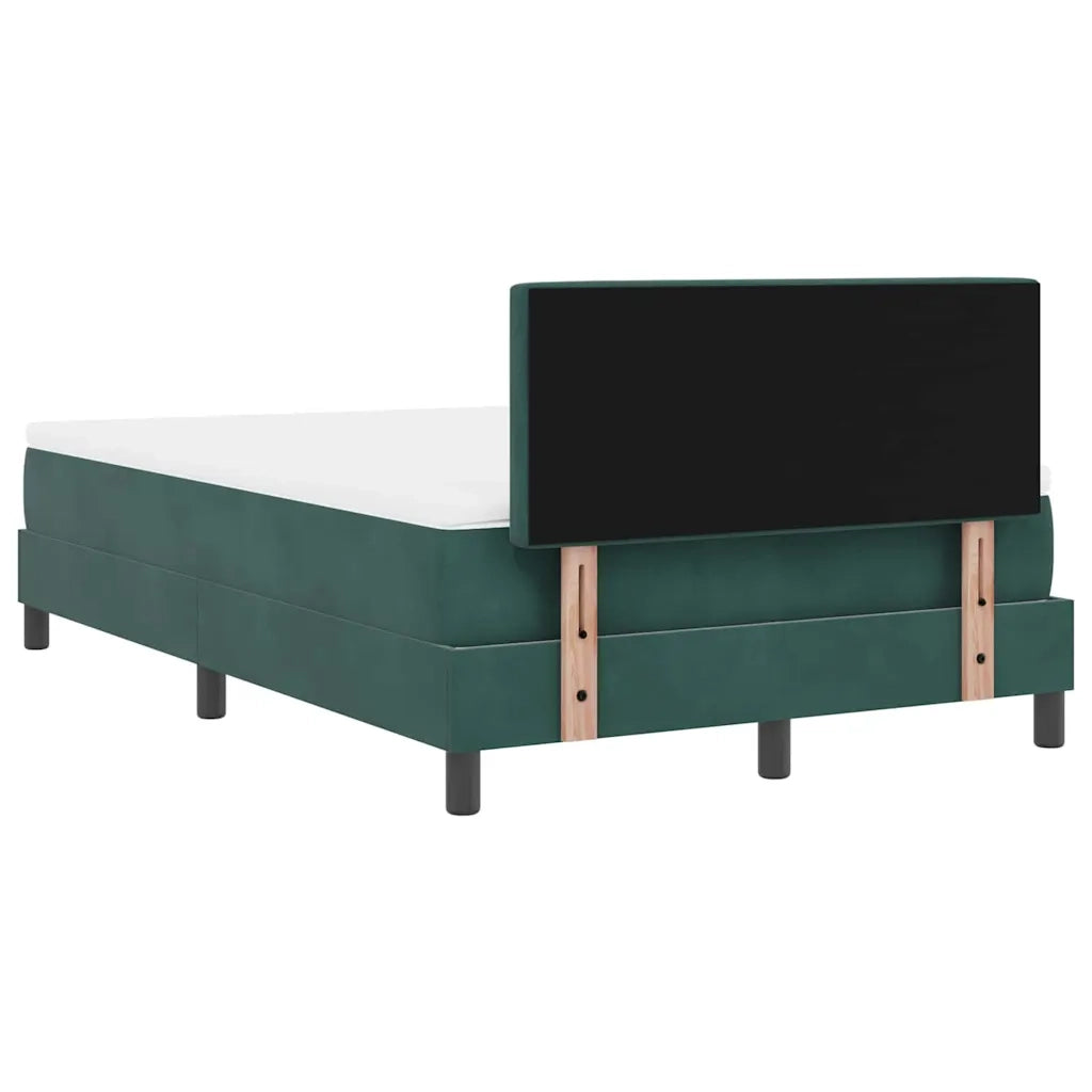 Letto a molle con materasso Verde Scuro 120 x 200 cm Velluto 3339101