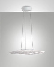 Lampada a Sospensione Vela Bianco 24W LED 3000K Dimmerabile in Metallo e Metacrilato, Design Moderno per Illuminazione Interni Eleganti
