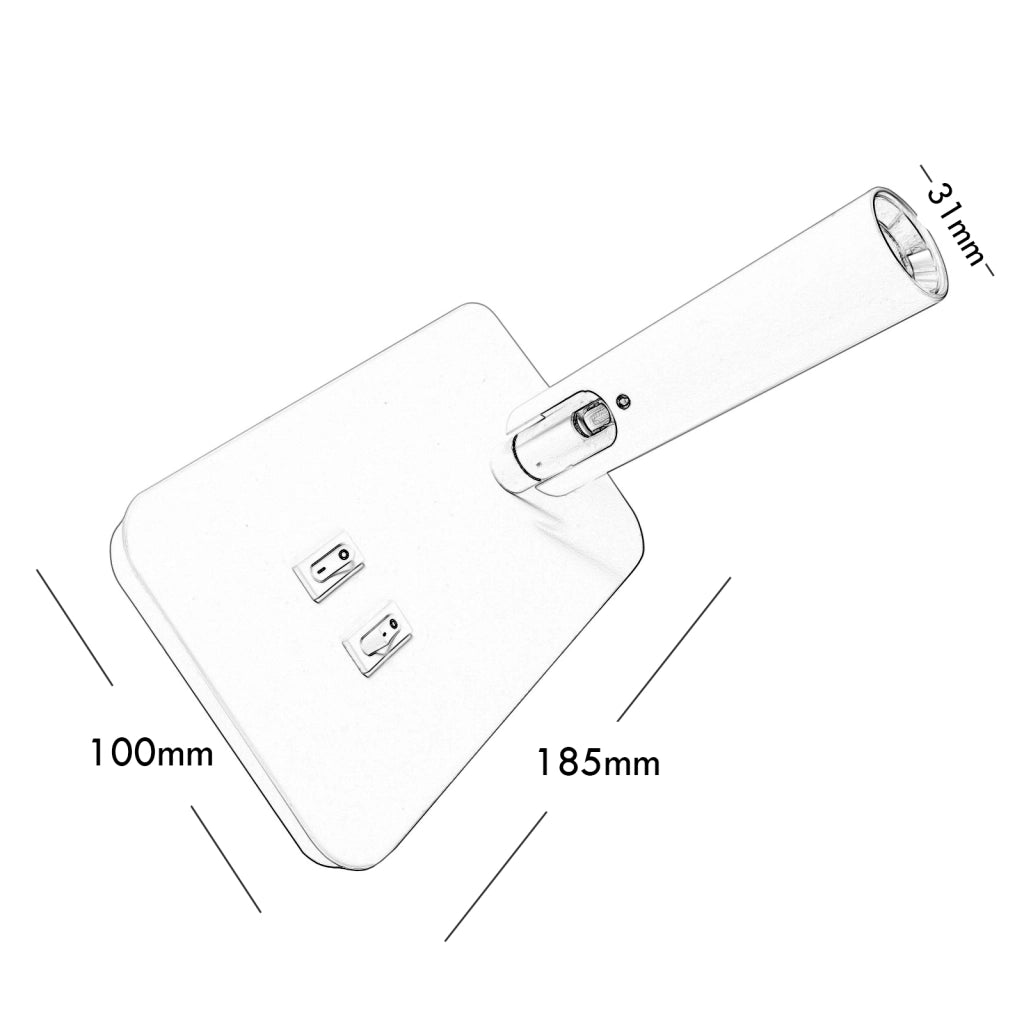 Lampada LED parete applique muro 6W doppia luce comodino lettura letto 2 in 1 LUCE 3000K