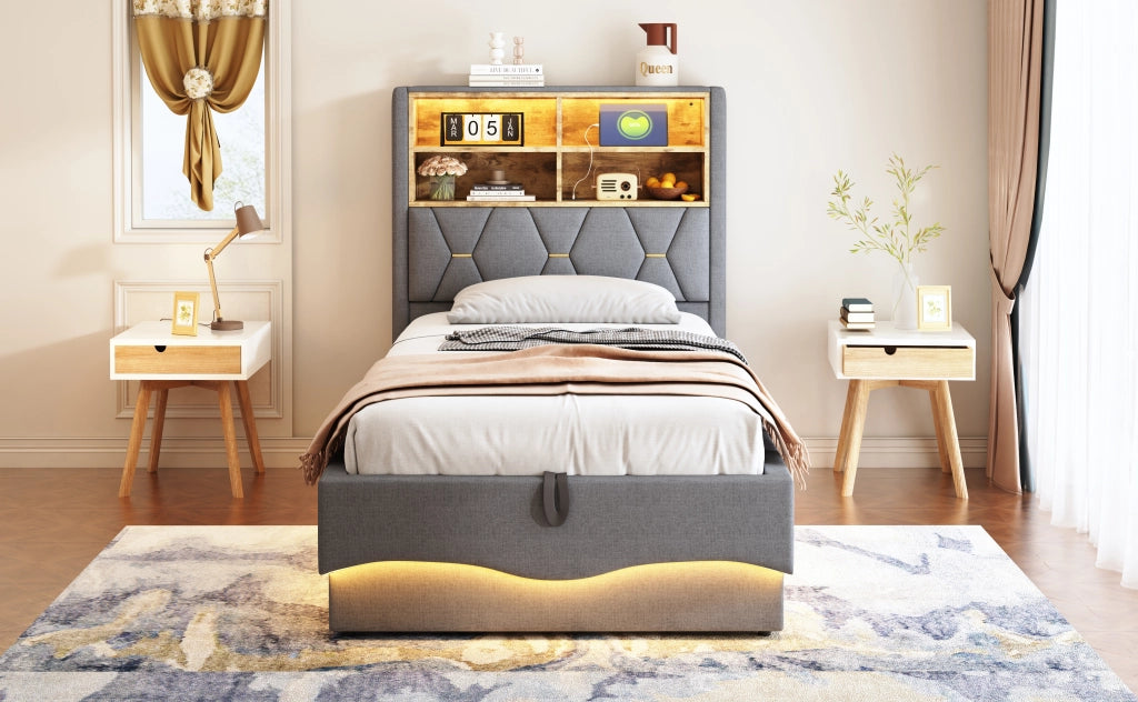 letto per bambini in ferro grigio 90 x 200 cm