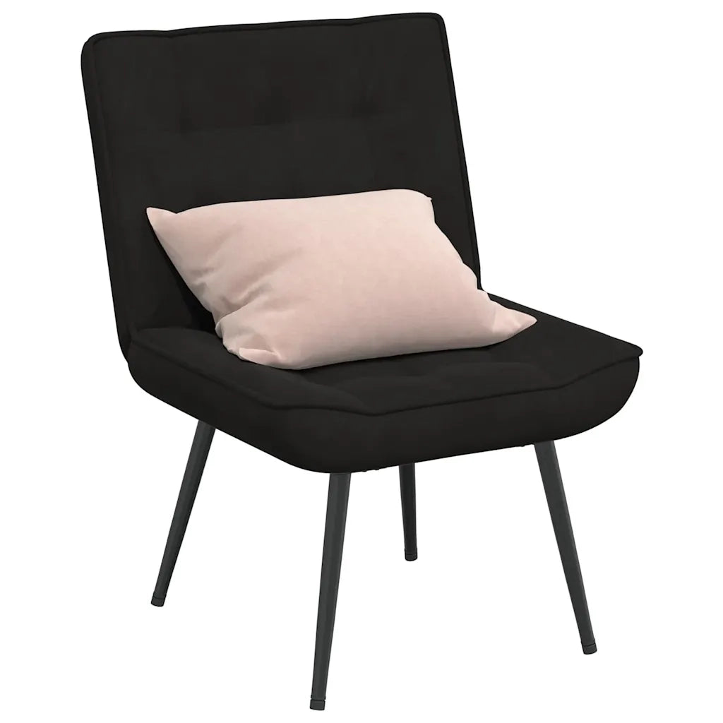 Poltrona Relax 64x74x84 cm Nera in Velluto 4012322