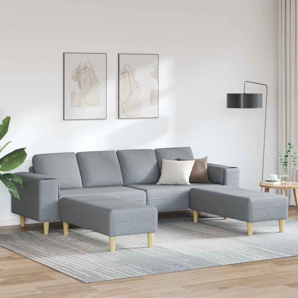 Divano per Soggiorno 3 pcs Grigio chiaro Poliestere 3335112