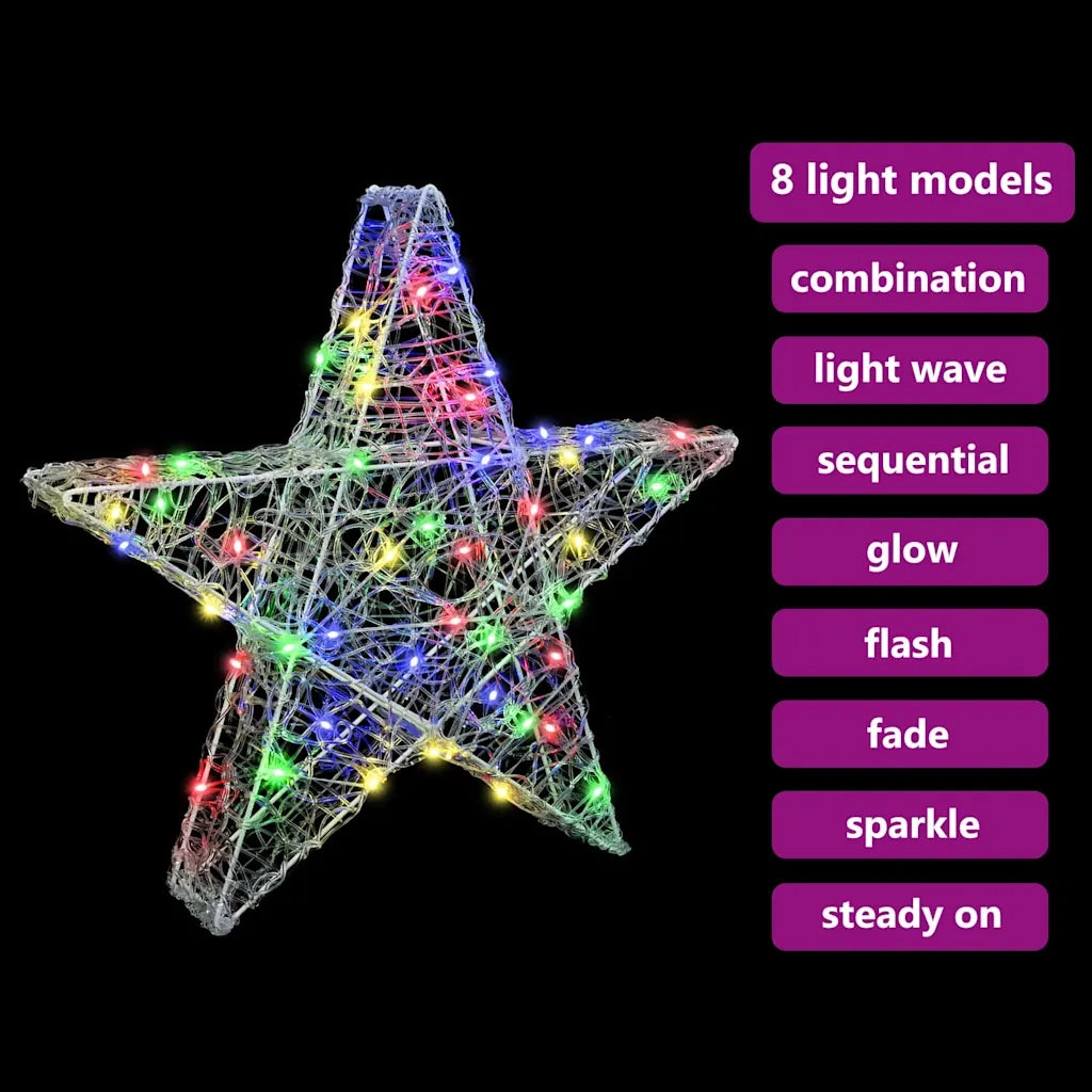 Stella 3D con 50 LED Multicolore 55 x 53.5 x 10 cm Acrilico 42019101