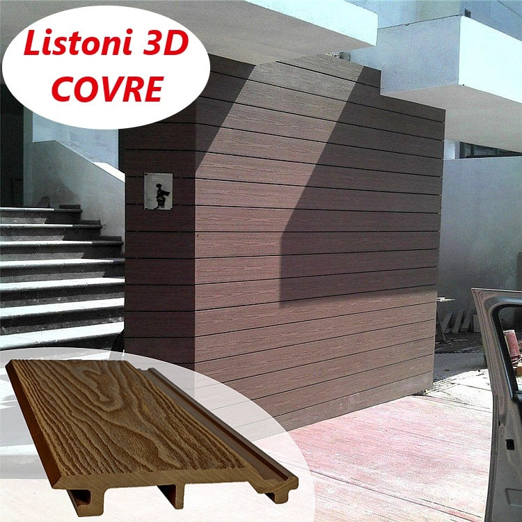 Listoni WPC 3D Covre 5m² per rivestimenti colore Chocolate listone 174x2200mm spessore 21mm