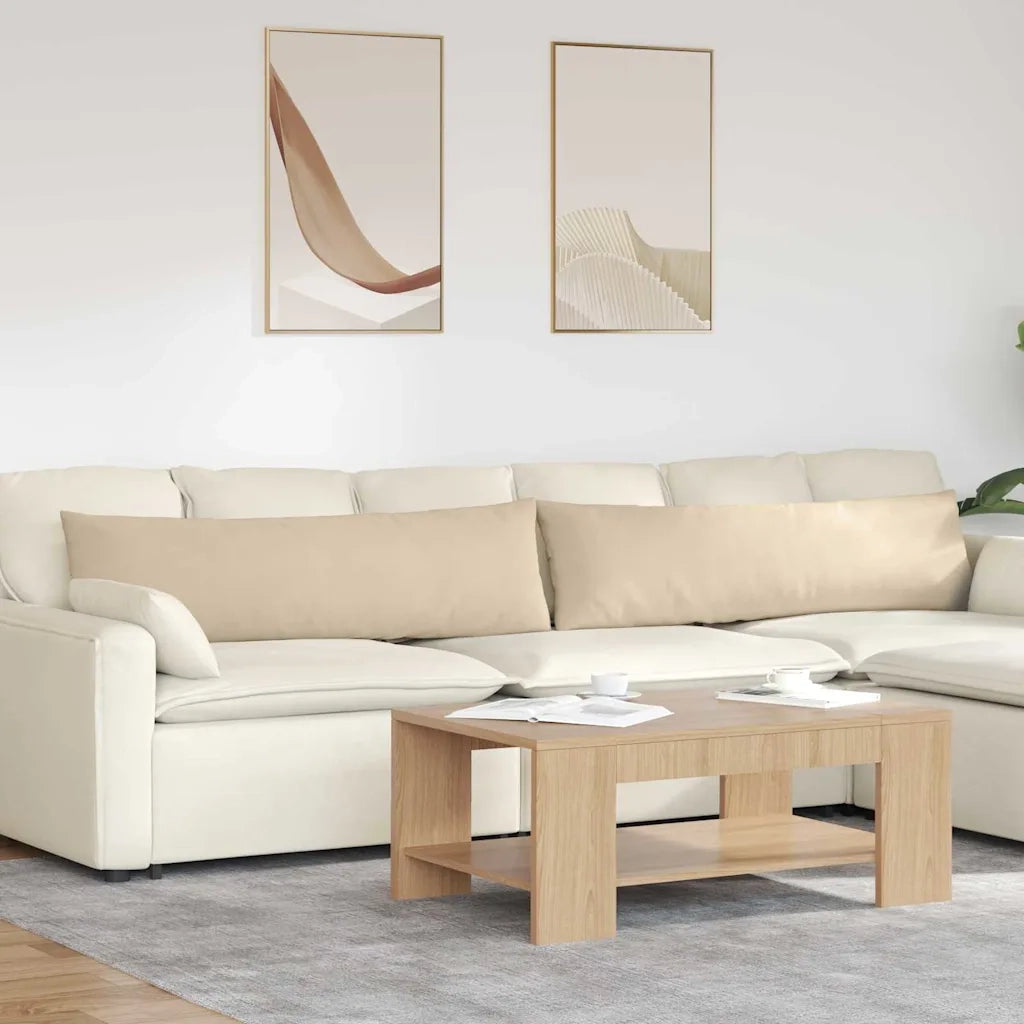 Cuscini da Divano 2 pz-Set di 2 Cuscini per Sofa Crema 145 x 40 cm Tessuto 844761