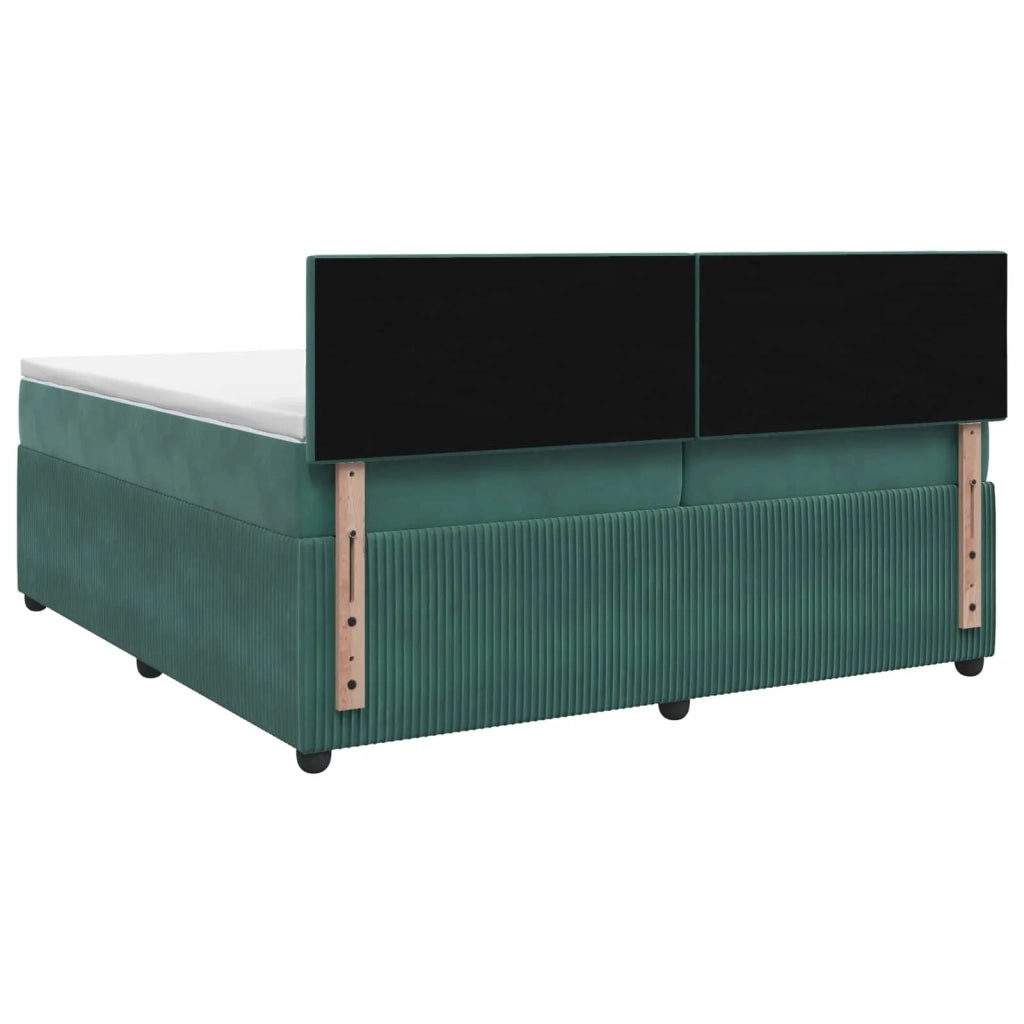 Letto box spring con materasso Verde Scuro 200 x 200 cm Velluto 3453206