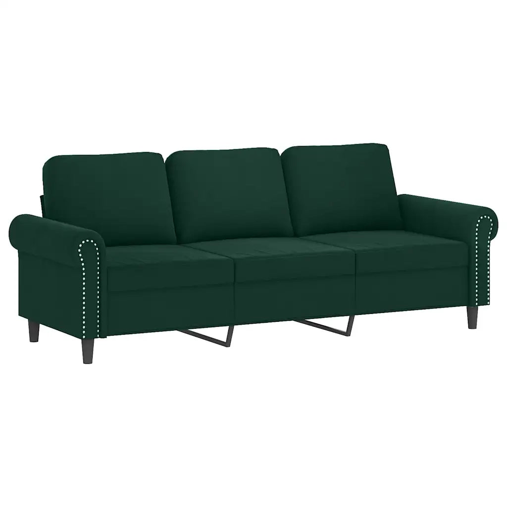 Set di Divani 3 pz con Cuscini Verde scuro in Velluto 3202172