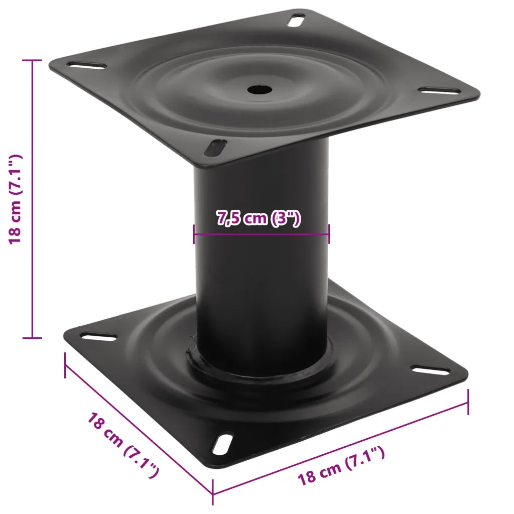 Supporto per Sedile da Barca Nero 18 cm in Acciaio 4012135