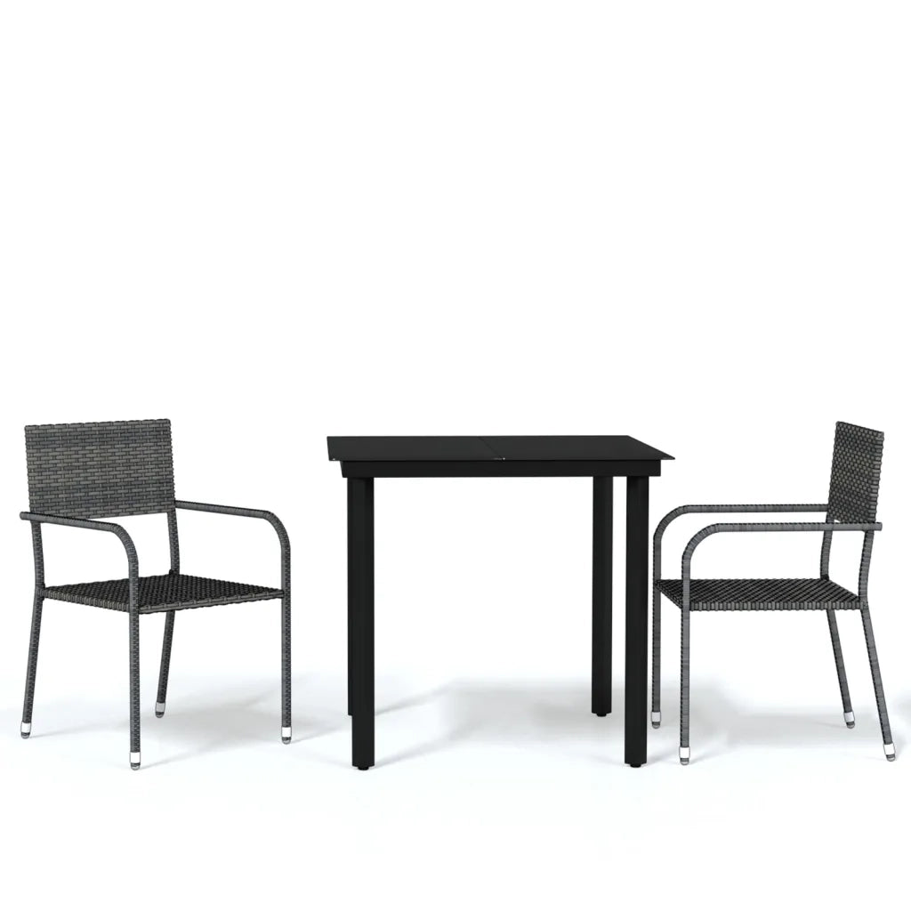 Set Mobili da Pranzo per Giardino 3 pz Grigio
