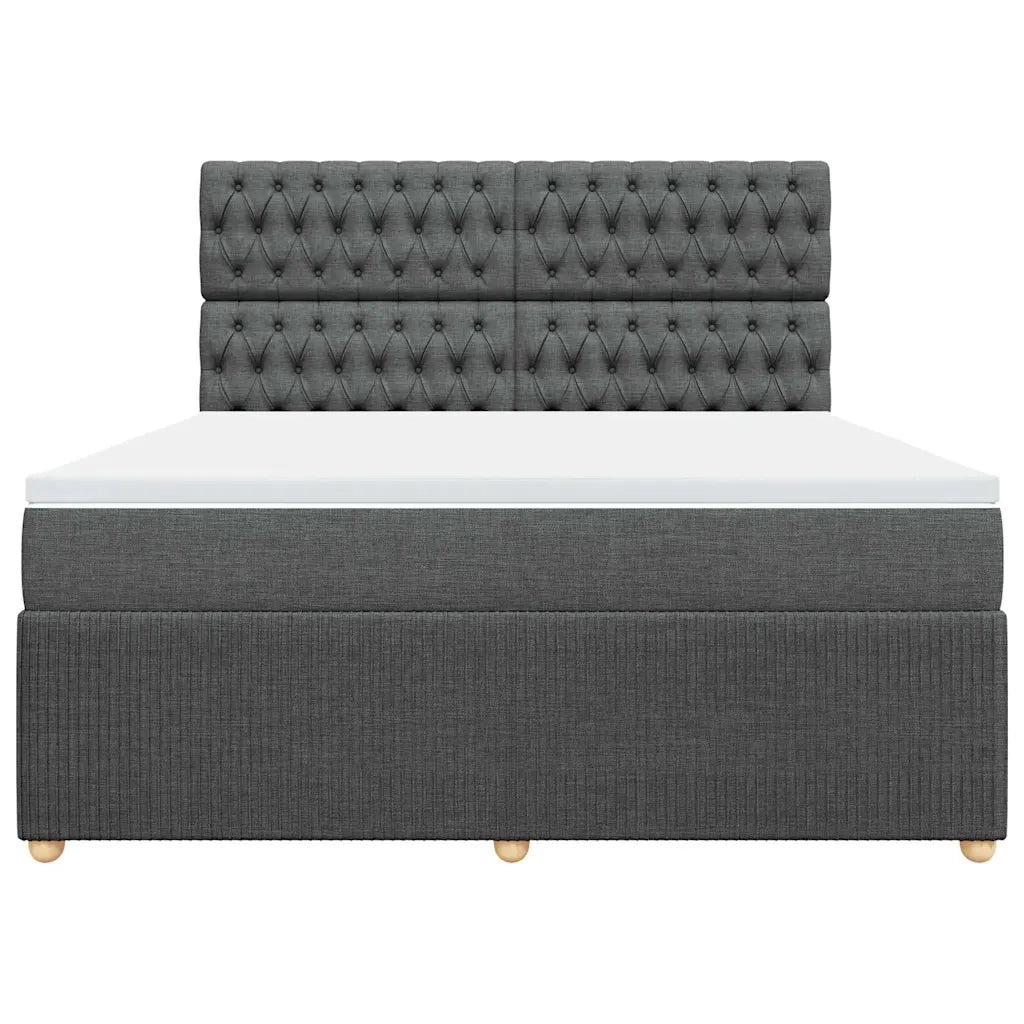Giroletto a Molle con Materasso Grigio Scuro 180x200 cm Tessuto