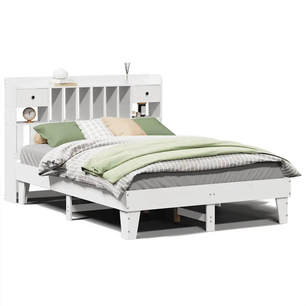 Letto senza Materasso Bianco 140x200 cm Legno Massello di Pino