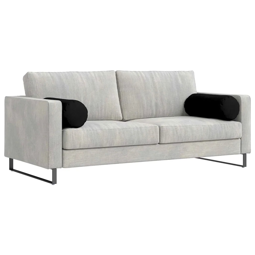 Cuscini a rullo 2 pz | Cuscini per sedie Nero ? 25 x 70 cm Tessuto in Microfibra