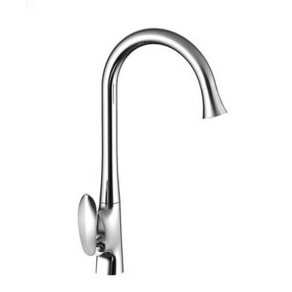 Trade Shop - Rubinetto Miscelatore Per Lavello Da Cucina In Ottone Cromato Color Silver 59362 -