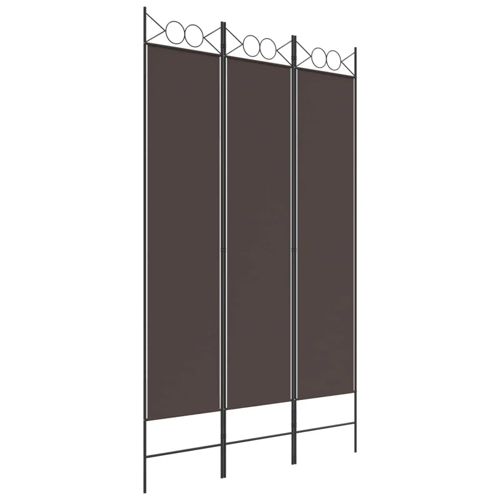 Divisorio a 3 Pannelli Marrone 120x200 cm in Tessuto 350147