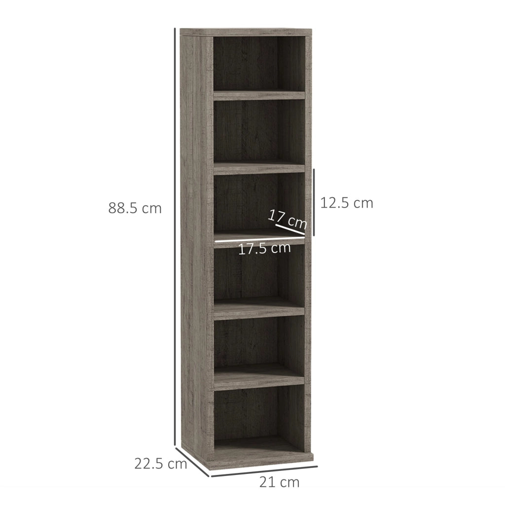 Set 2 Pezzi Mobile Libreria Porta CD 21x22,5x88,5 cm Grigio