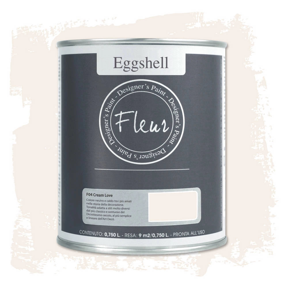 Smalto ad Acqua Eggshell Fleur Finitura Satinata per Legno Mobili Infissi Colore: Cream Love
