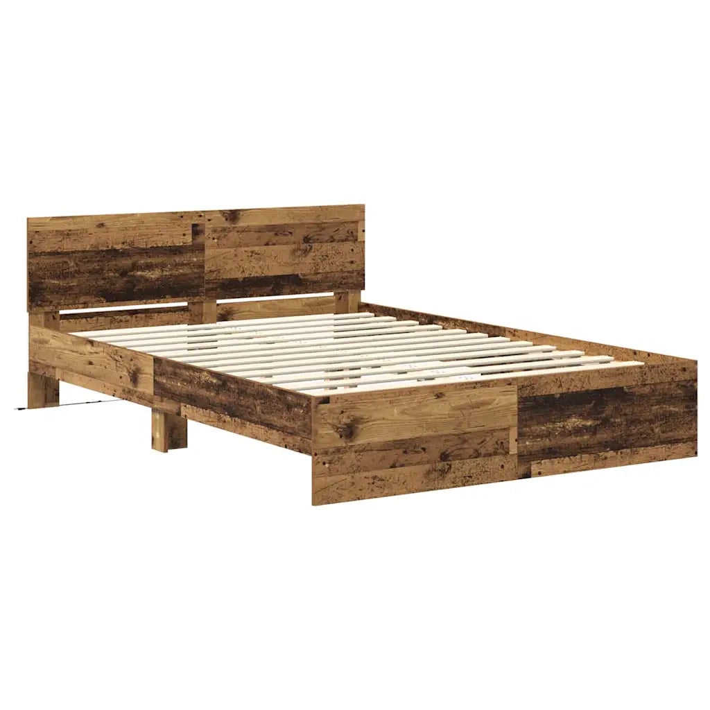 Struttura del letto con testiera Legno vecchio 150 x 200 cm