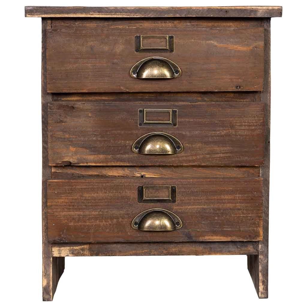 Comodino in legno 3 cassetti 40x31x46,5h cm