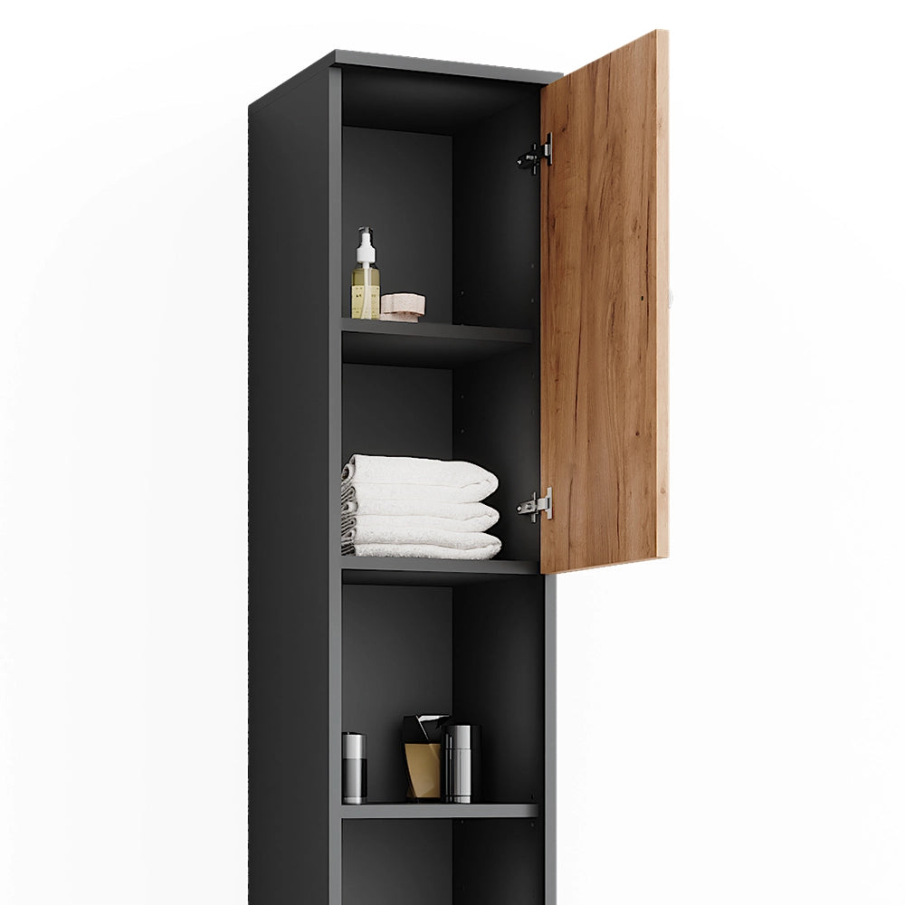 Vicco Mobiletto da bagno Antracite/quercia dorata 30 x 190 cm