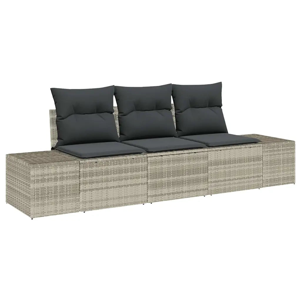 Set di divani con cuscino 3 pcs Grigio chiaro polyrattan 3346922