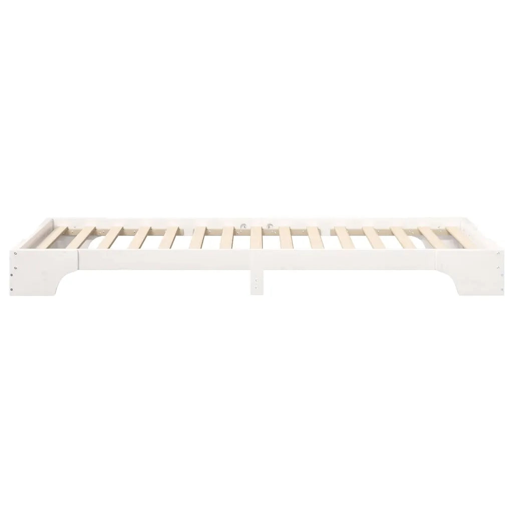 Struttura del letto Bianco 100 x 220 cm Pino massello 872918