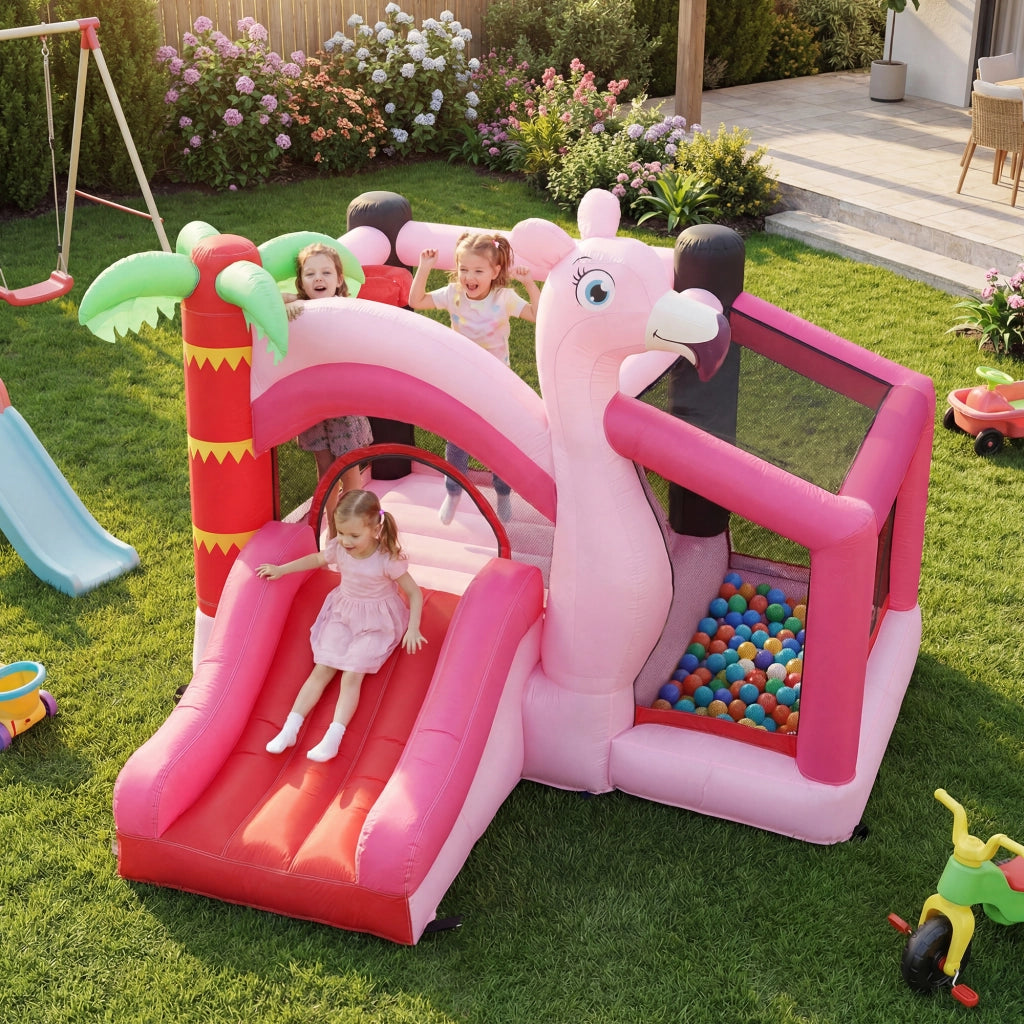 Letto gonfiabile per bambini con scivolo e piscina di palline ¨C zephmum ¨C 255x230x196cm
