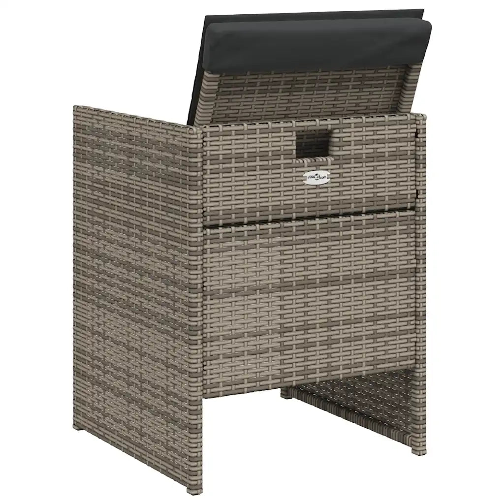 Set da Pranzo da Giardino 5 pz con Cuscini in Polyrattan Grigio 365086