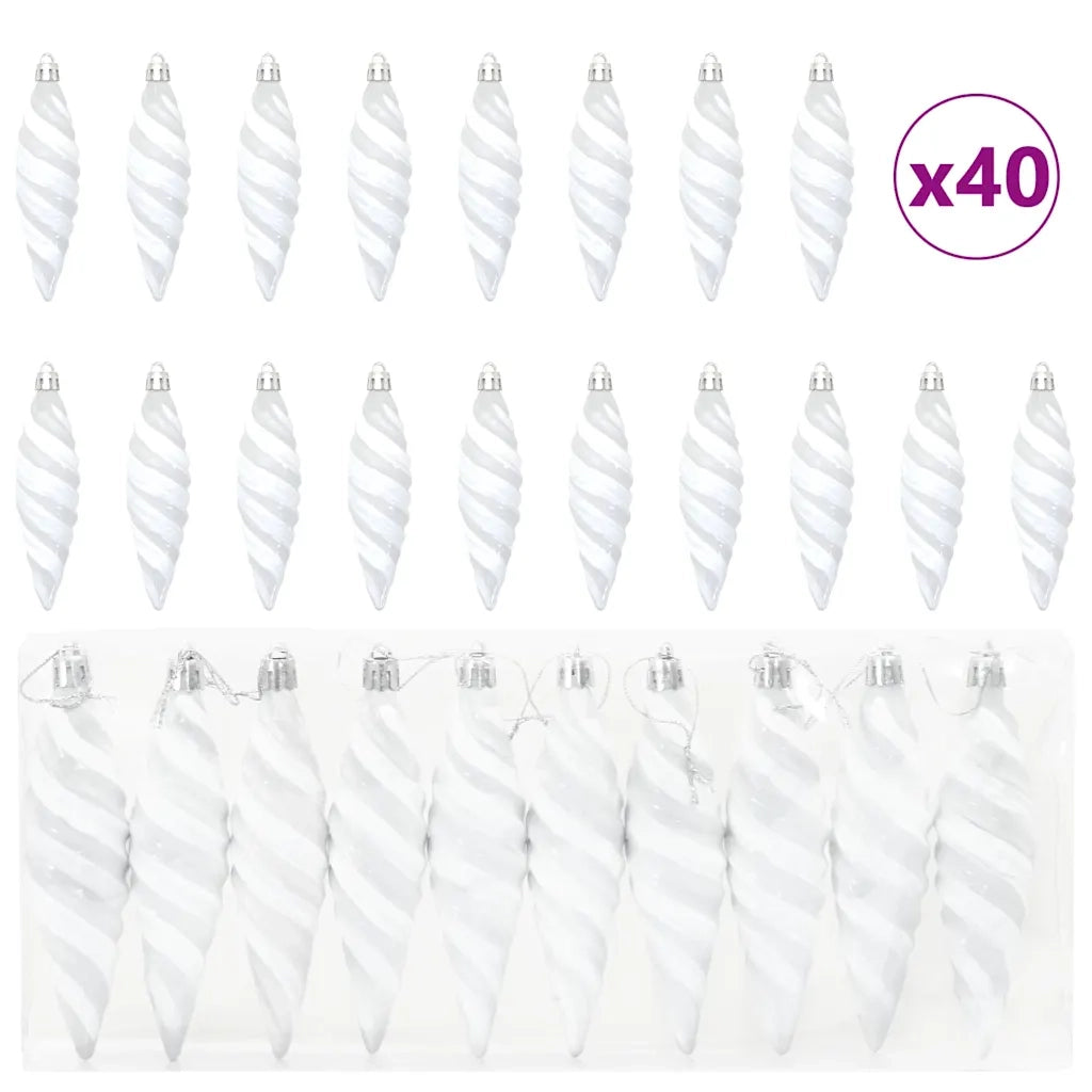 Palla a spirale di Natale 40 pcs Bianco Plastica 42018900