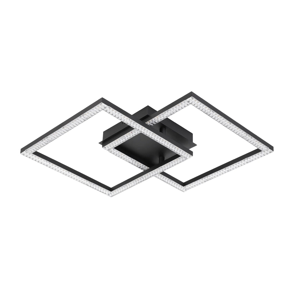 Plafoniera Moderna Lejias Acciaio Nero Luce Led Integrato 21W
