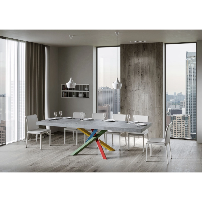 Tavolo allungabile 90x130/234 cm Volantis Premium telaio gambe 4 colori (B) - Cemento