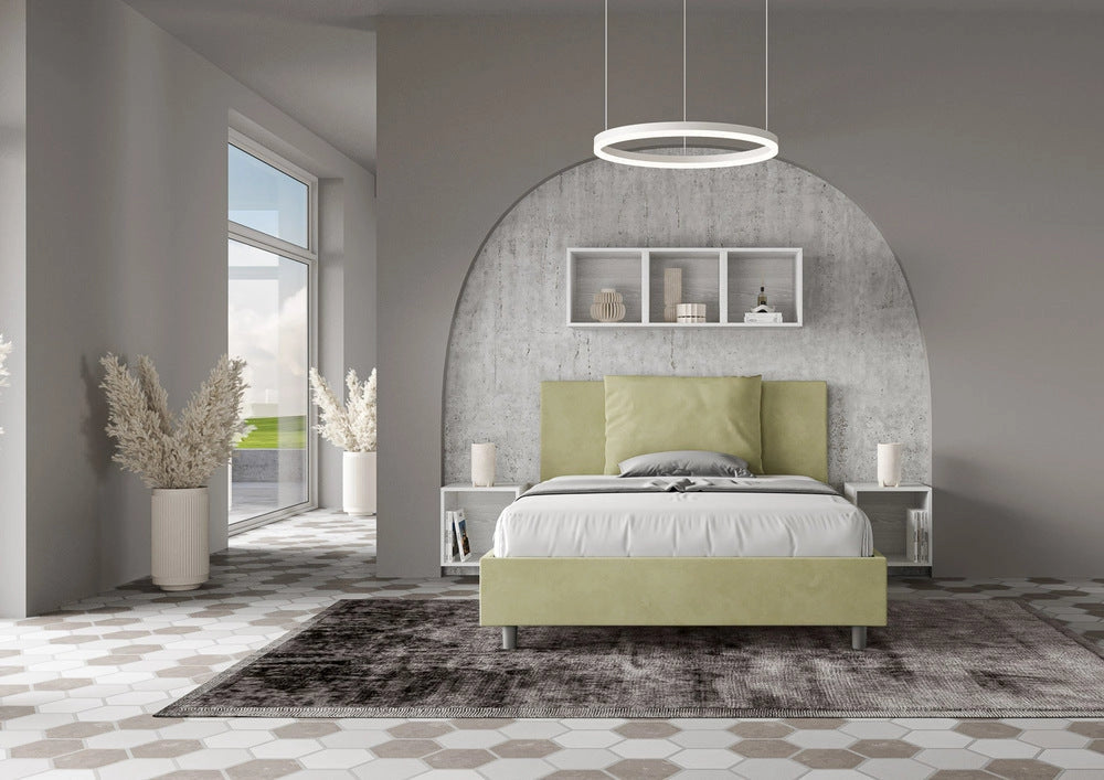 Letto Matrimoniale Francese 140x210 cm con Rete Antea Tè Verde