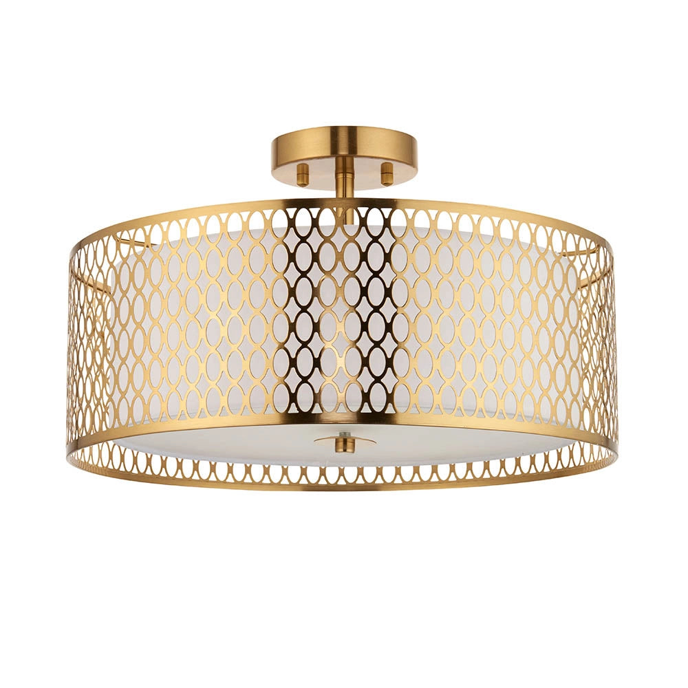 Plafoniera tonda Cordero Endon oro traforata 3xE27 dimmer